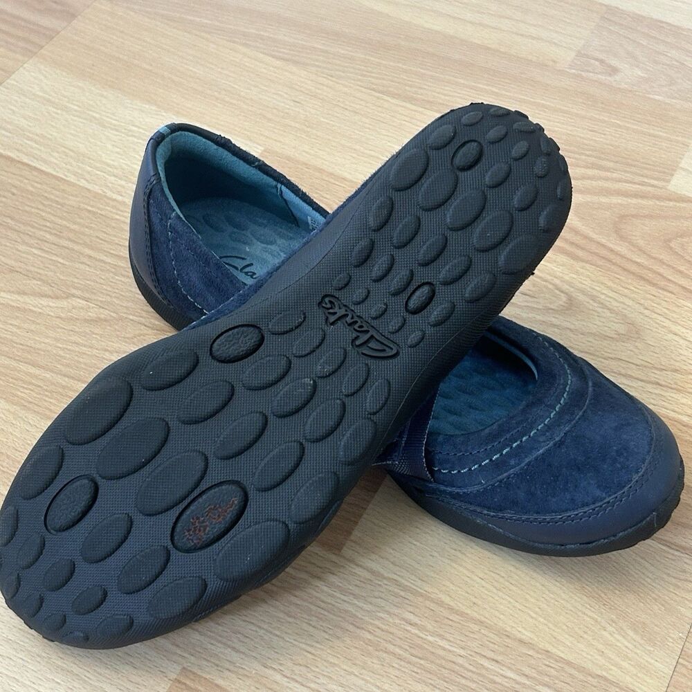 Clarks Women's Medora Mary Jane shoes in navy suede - Picture 6 of 8